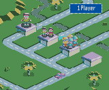 The garages: (from left to right) 1 Player, 2 Player, Partyplayer and Password